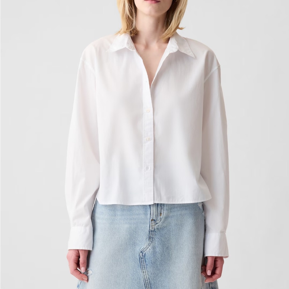 NWT GAP organic cotton cropped shirt